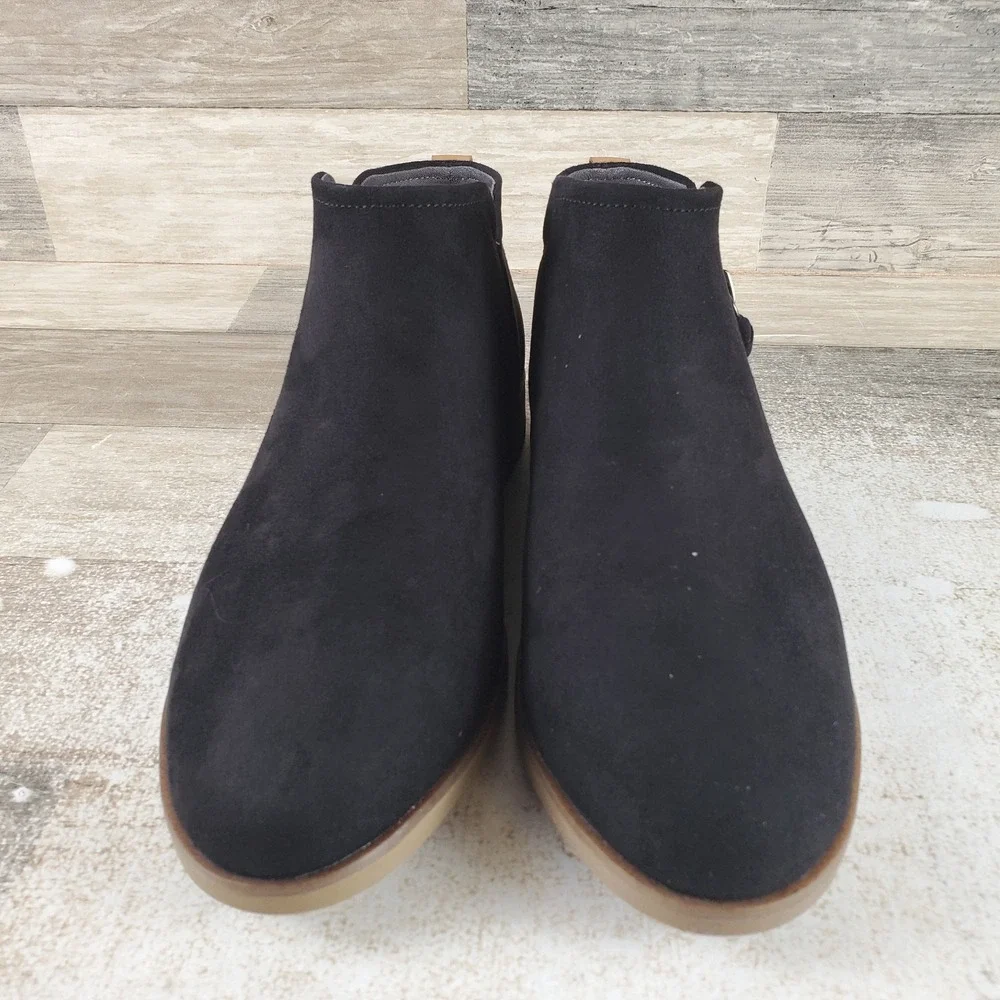 Dr Scholls Astir Womens Ankle Boots Sz 7 W Black Side Zip Round Toe